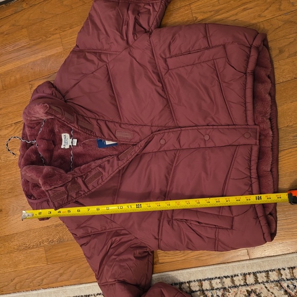 ARIZONA JEAN CO WOMEN'S JUNIORS WINTER BERRY HOODED COAT SIZE LARGE - Picture 12 of 15